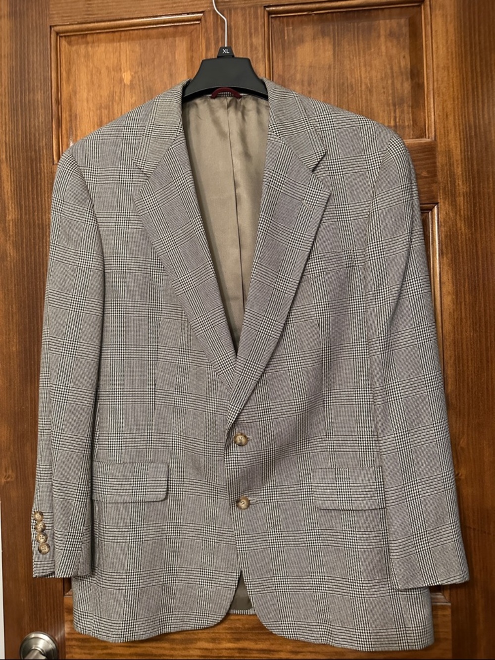 Hart Schaffner Marx Black/Gray Glen Plaid Sport Coat with Subtle Check